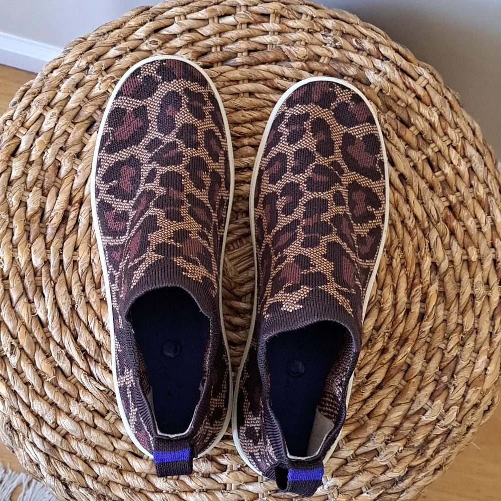 Rothy's‎ Womens Cheetah Print Stretch Pull On Chelsea Sneakers EU39/US8.5